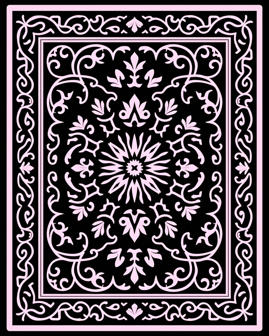 Ornate Floral Symmetry Pattern Rug