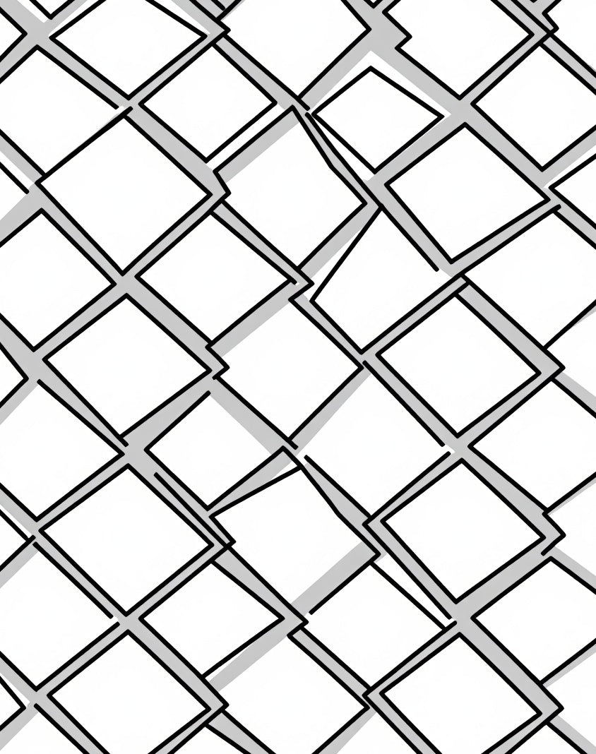 Geometric Diagonal Chain Link Abstract Rug