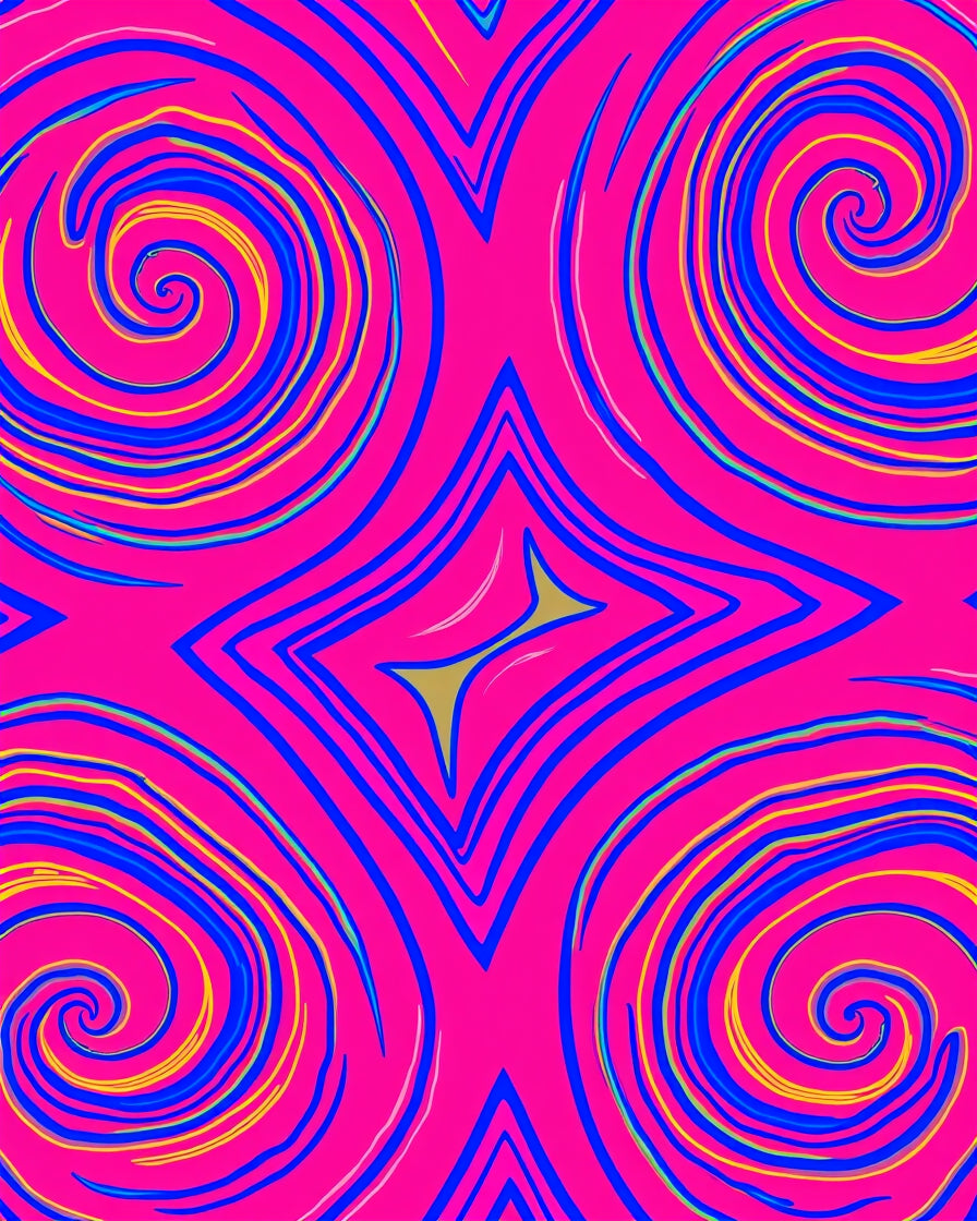 Bold Abstract Swirl Star Pattern Rug