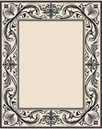 Ornate Floral Border Pattern Rug