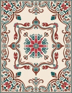 Floral And Leafy Intricate Pattern Rug