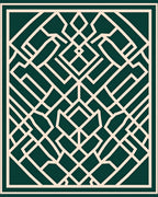 Geometric Lattice Cream Green Rug