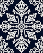 Lace Inspired Floral Symmetry Rug