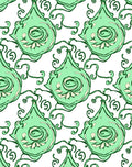 Art Nouveau Mint Green Swirl Pattern Rug
