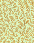 Golden Leaf Branch Pattern Rug
