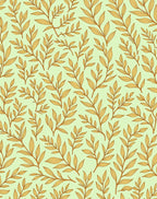 Golden Leaf Branch Pattern Rug