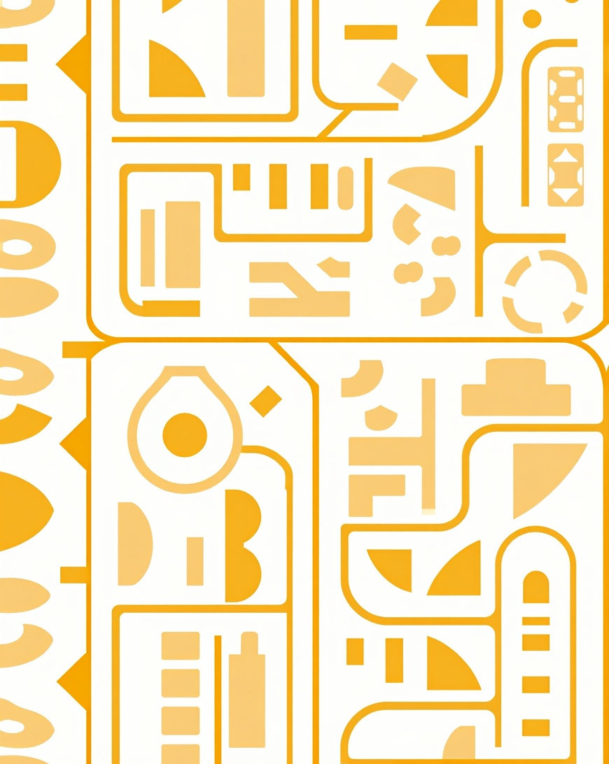 Abstract Orange Geometric Shapes Rug