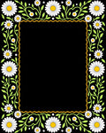 Daisy Floral Border Pattern Rug