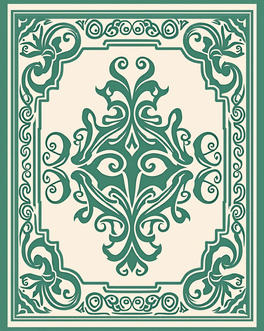 Ornate Scroll Floral Classic Design Rug