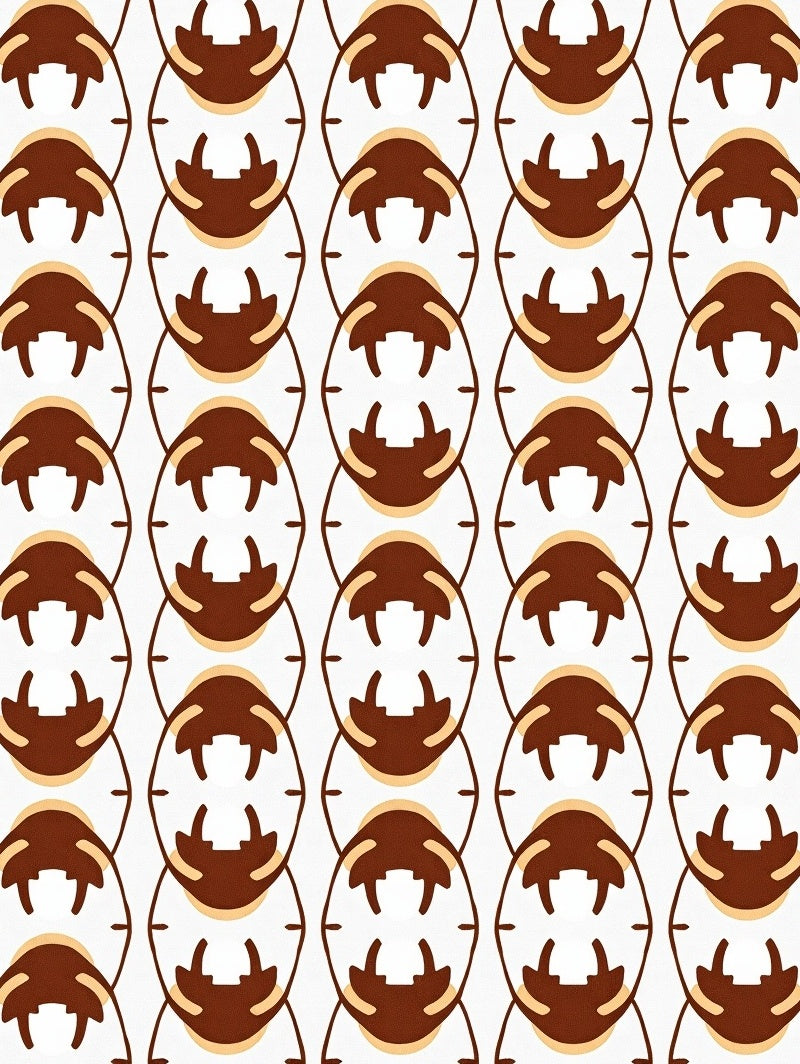 Organic Brown Tan Oval Pattern Rug