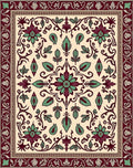 Vintage Floral Border Rug
