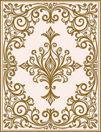 Ornate Golden Swirls Scroll Pattern Design Rug