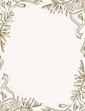 Earthy Toned Abstract Floral Border Rug