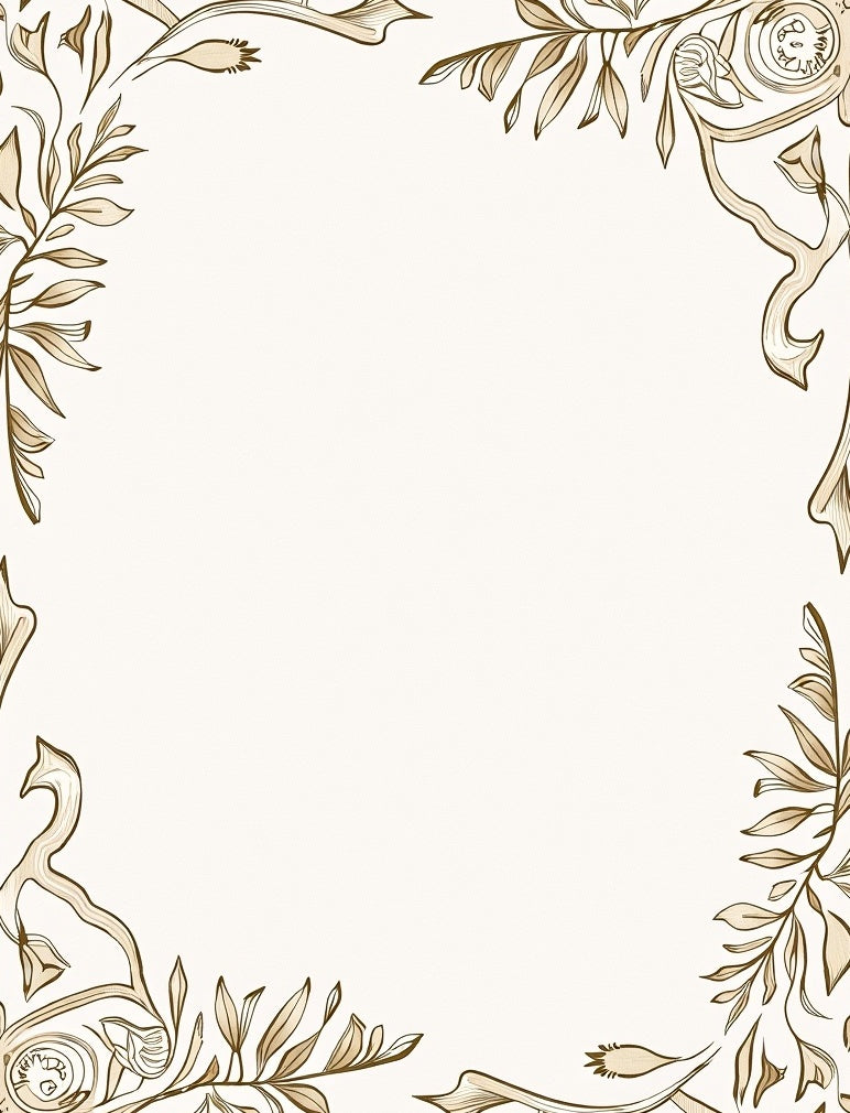 Earthy Toned Abstract Floral Border Rug