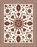 Ornate Floral Sunburst Pattern Rug