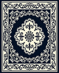 Classic Floral Medallion Border Design Rug