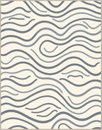Modern Organic Wave Pattern Design Rug