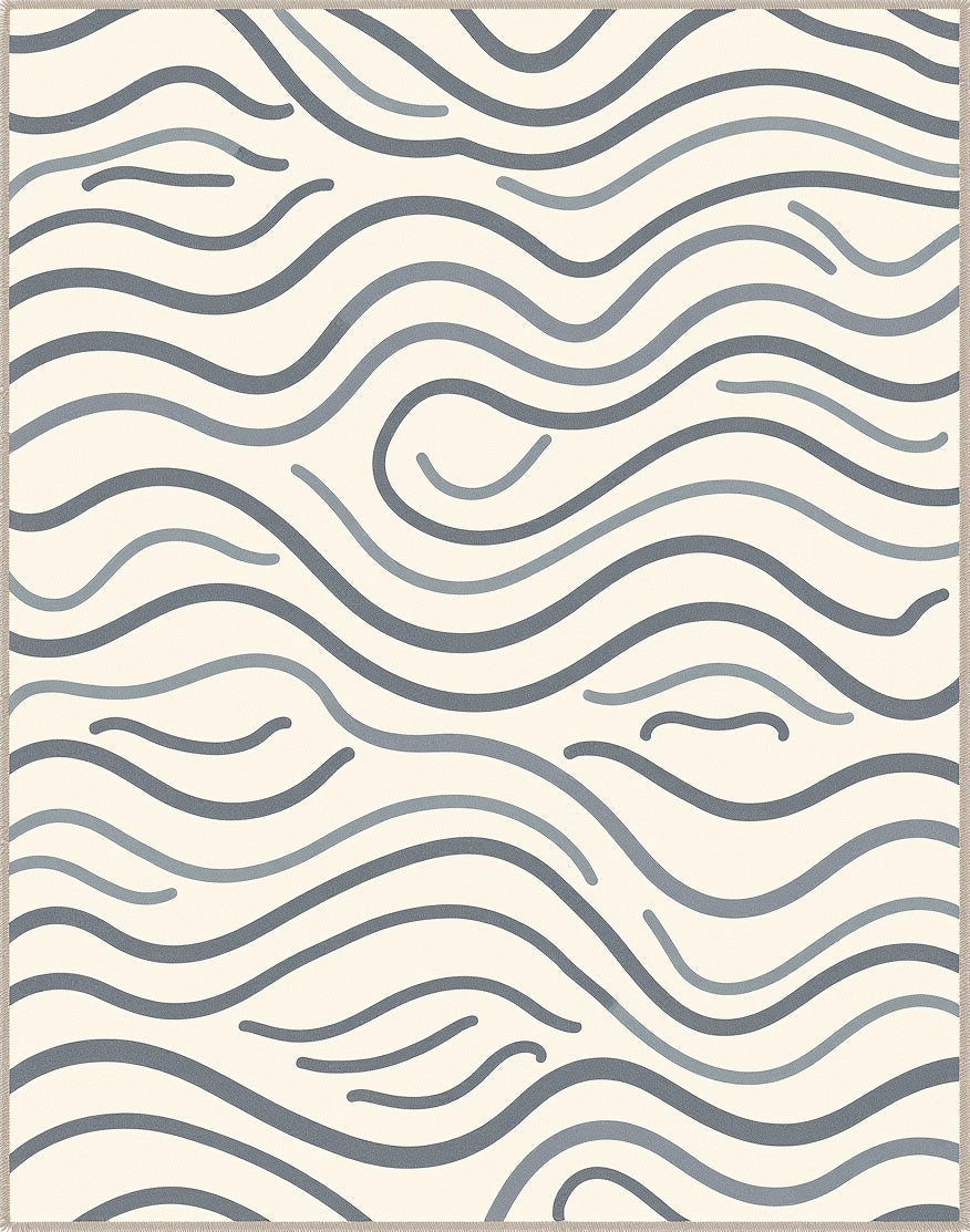 Modern Organic Wave Pattern Design Rug