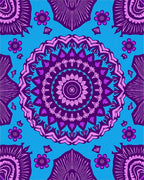 Vibrant Purple Floral Mandala Design Rug