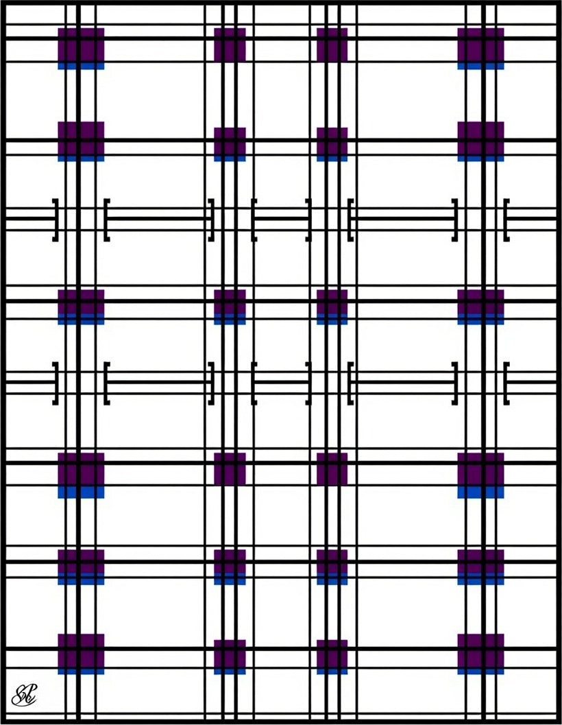 Bold Plaid Squares Graphic Rug