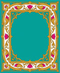 Ornate Floral Gold Teal Rug