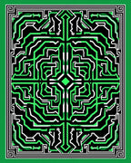 Abstract Circuit Board Pattern Rug