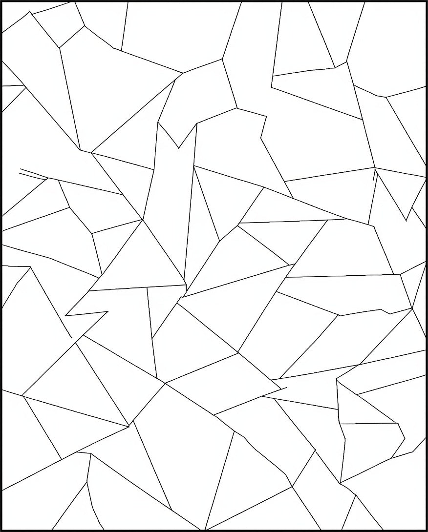 Black White Abstract Geometric Crackle Pattern Rug