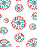 Red Teal Mandala Style Rug