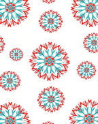 Red Teal Mandala Style Rug