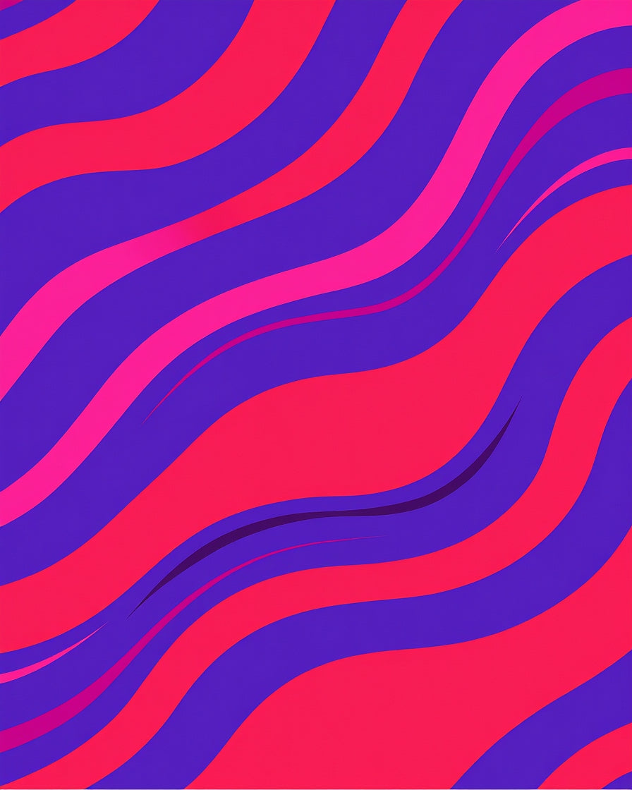 Crimson Pink Flowing Waves Rug