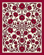 Ornate Floral Vine Pattern Design Rug