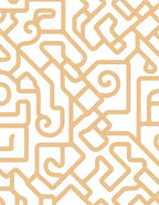 Beige Swirl Linear Pattern Rug