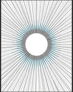 Modern Teal Sunburst Rays Rug