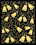 Golden Bells with Swirling Ribbons Rug