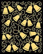 Golden Bells with Swirling Ribbons Rug