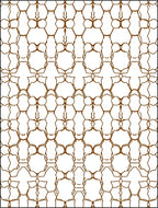 Brown Hexagonal Outline Pattern Rug
