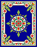 Floral Sunburst With Red Accents Rug