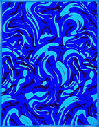 Vivid Blue Swirl Abstract Pattern Rug