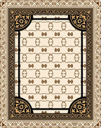 Elegant Beige Geometric Contemporary Rug