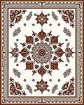 Brown Floral Mandala Inspired Design Rug