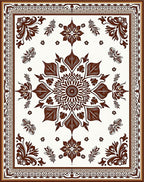 Brown Floral Mandala Inspired Design Rug