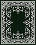 Intricate Scrollwork Floral Border Design Rug