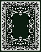 Intricate Scrollwork Floral Border Design Rug