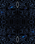 Abstract Blue Electric Symmetry Rug