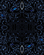 Abstract Blue Electric Symmetry Rug