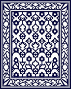 Intricate Abstract Geometric Lattice Pattern Rug