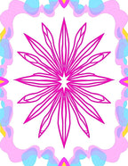 Bold Floral Starburst Pink Pattern Rug