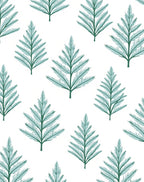 Teal Evergreen Fern All Over Rug