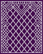Geometric Lattice Style White Pattern Rug