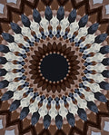 Brown Earth Toned Geometric Mandala Rug